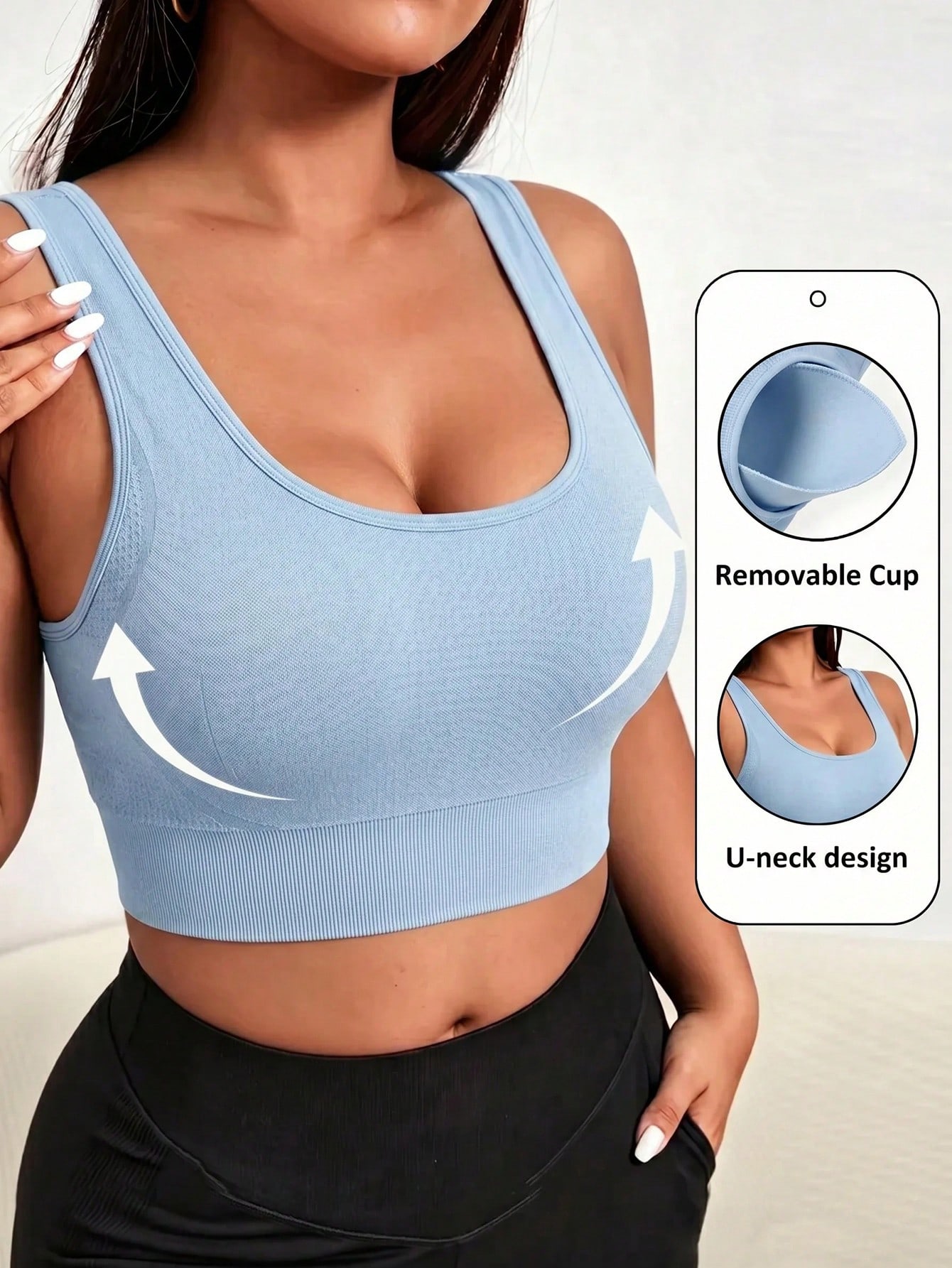 Push Up Bra Padded - Reggiseno Sportivo Senza Cuciture Taglie Forti